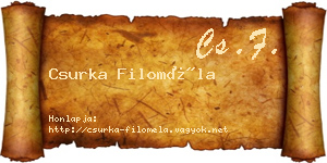 Csurka Filoméla névjegykártya